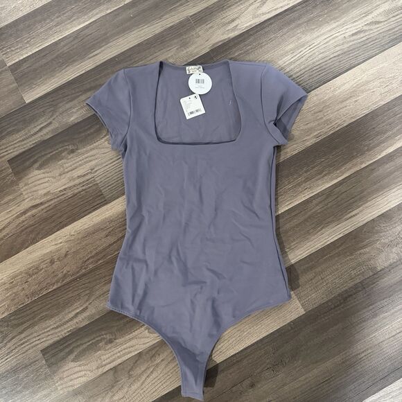 Free People Square Eyes Bodysuit in Black Size Small - Picture 1 of 5